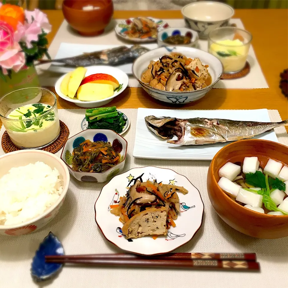 鯵の塩焼き晩ごはん|むぎこさん