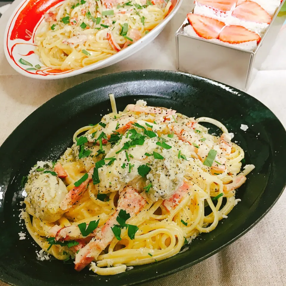 牡蠣クリームパスタ  #リングイネ #パスタ #クリームパスタ|momo31omomさん