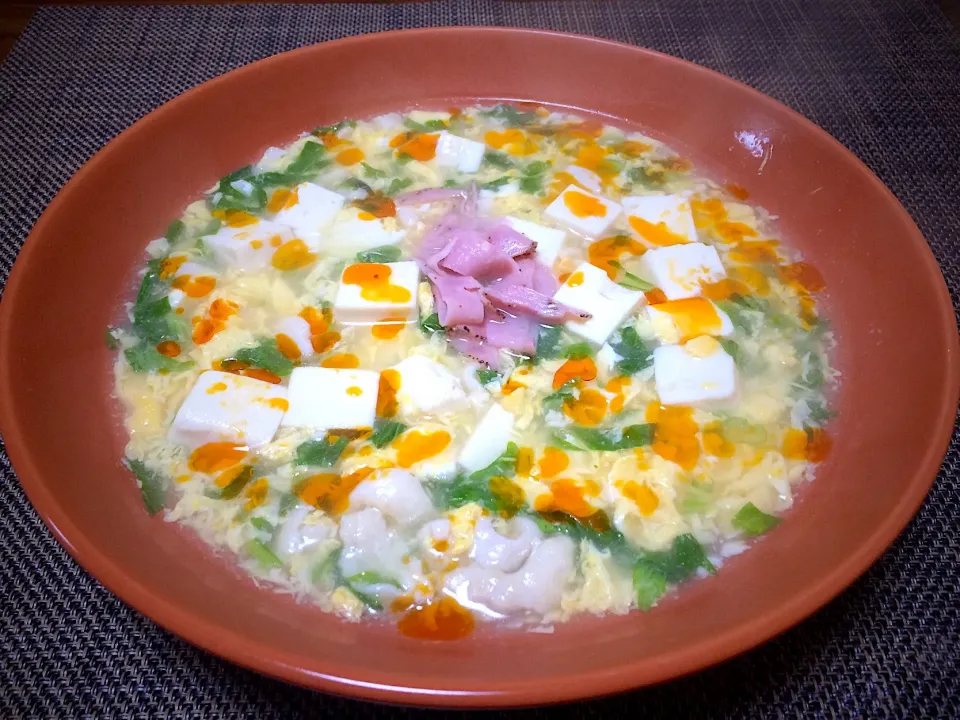 刻み鶏皮と山椒で作る🌸白麻婆豆腐🌸🌿|ぱぴこ家さん