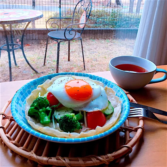 おうちdeひとりランチ 生ハムとチーズの 蕎麦粉のガレット✨|くうちゃんさん