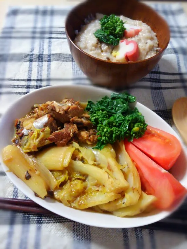 醤油鯖缶でキャベツ煮ほんのりカレークミン風味|みるくここあさん