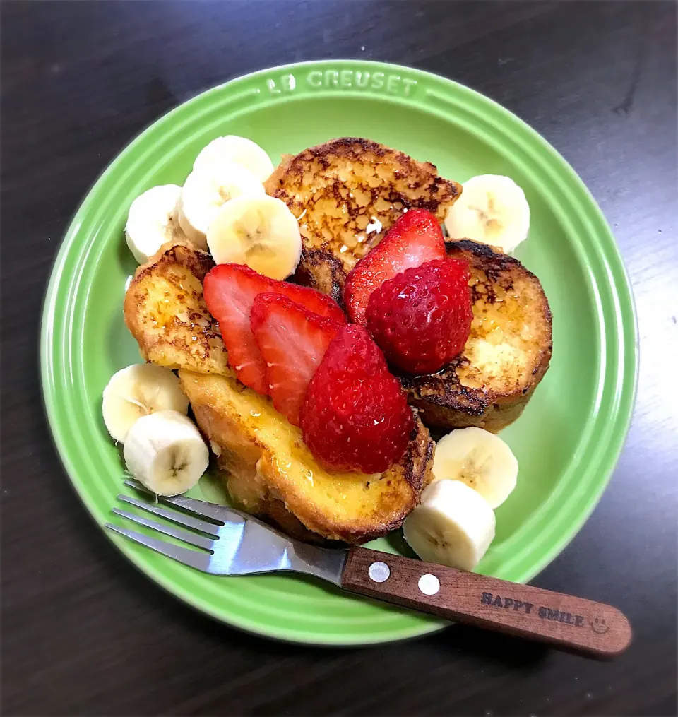 2/26❁息子 お昼ごはん☀️
バケット🥖のフレンチトースト
いちご🍓
バナナ🍌
メープルシロップ|つんさん