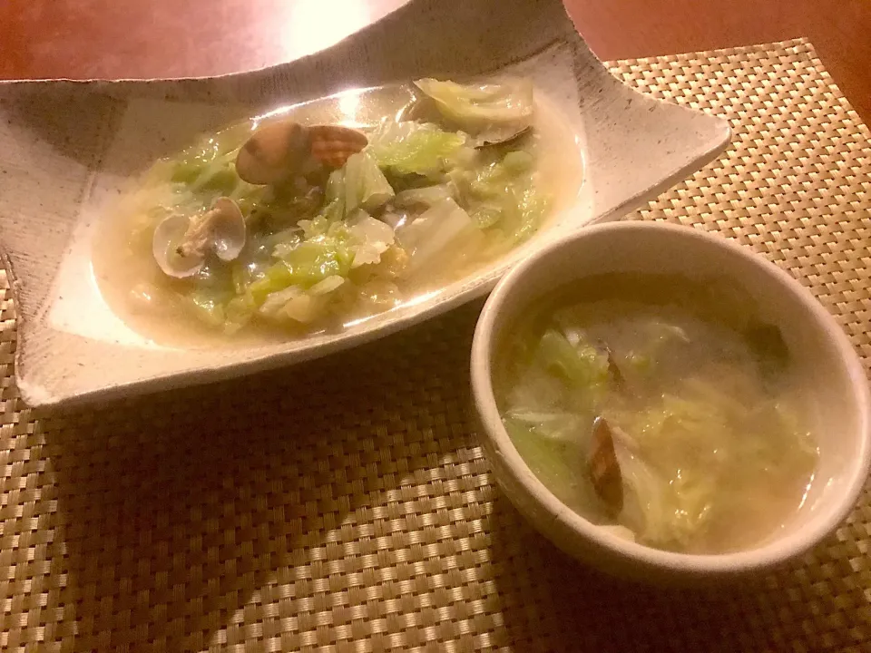 蛤蜊白菜湯🐚Clams&Chinese cabbage soup♨️浅利と白菜&ｷｬﾍﾞﾂのｽｰﾌﾟ|🌈Ami🍻さん