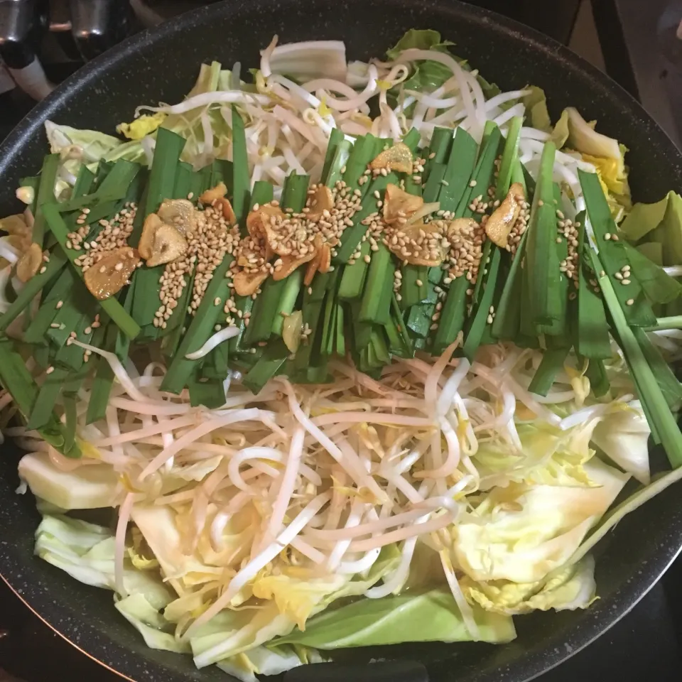 Snapdishの料理写真:晩ごはん：もつ鍋(唐辛子抜き🌶)|星猫さん