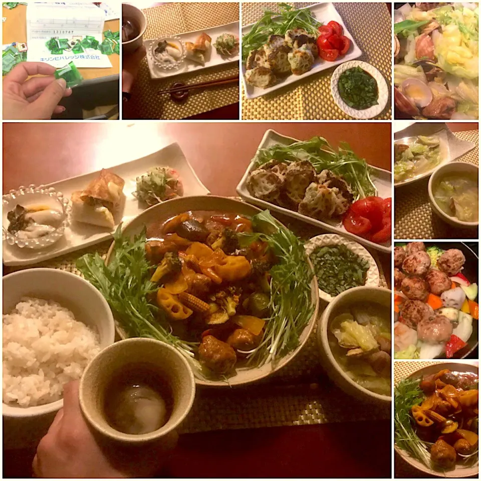 Snapdishの料理写真:Today's Taiwanese Dinner🥡前菜･蘿蔔糕･蛤蜊白菜湯･糖醋肉丸|🌈Ami🍻さん