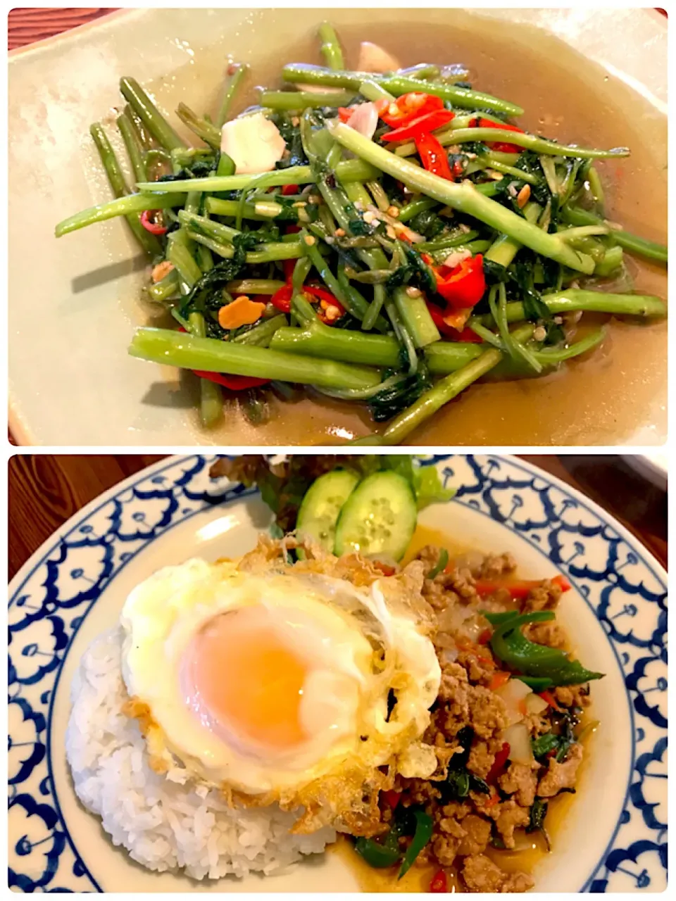 空芯菜の強火炒め ❄︎ 豚肉のバジル炒めご飯|sonoさん