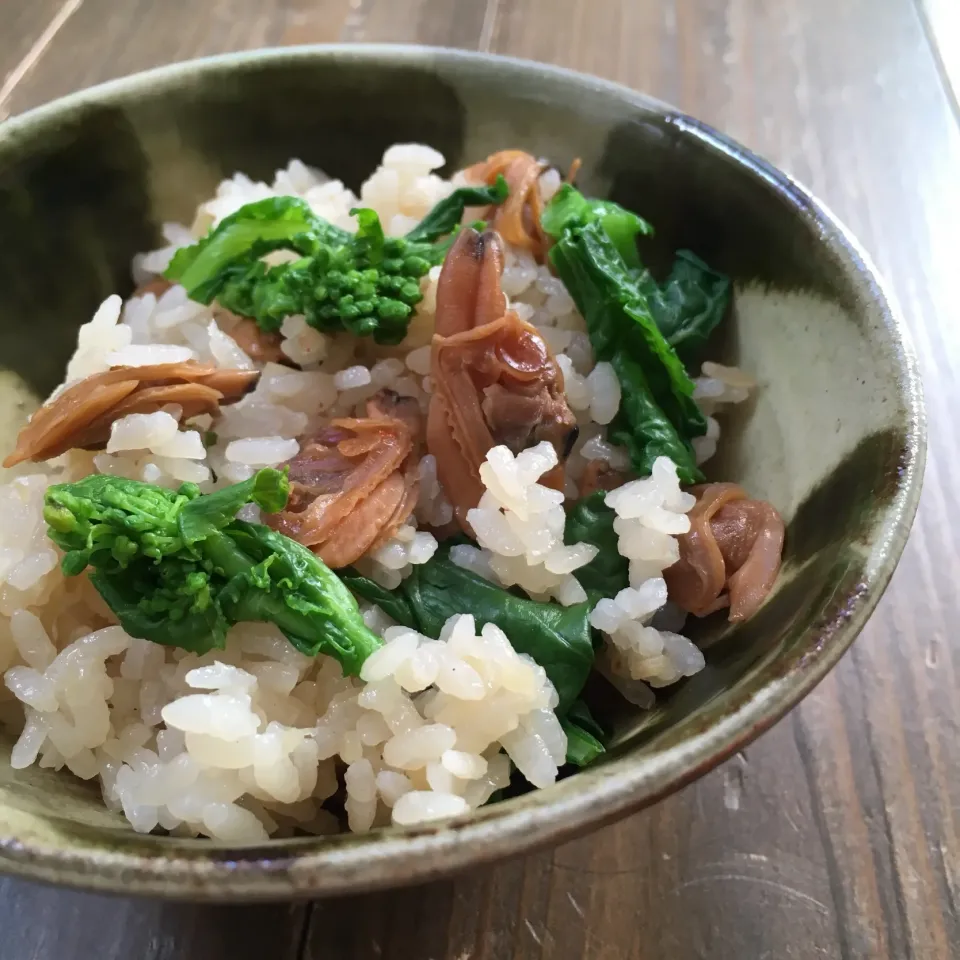 あさりの佃煮で春っぽい炊き込みご飯🍚🥢ʕ-̼͡-ʔ|七海さん