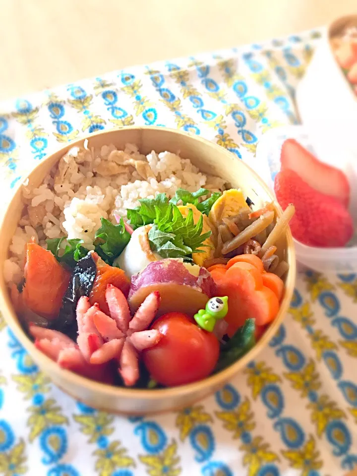 Snapdishの料理写真:炊き込みご飯弁当|Nagashima  Yukoさん