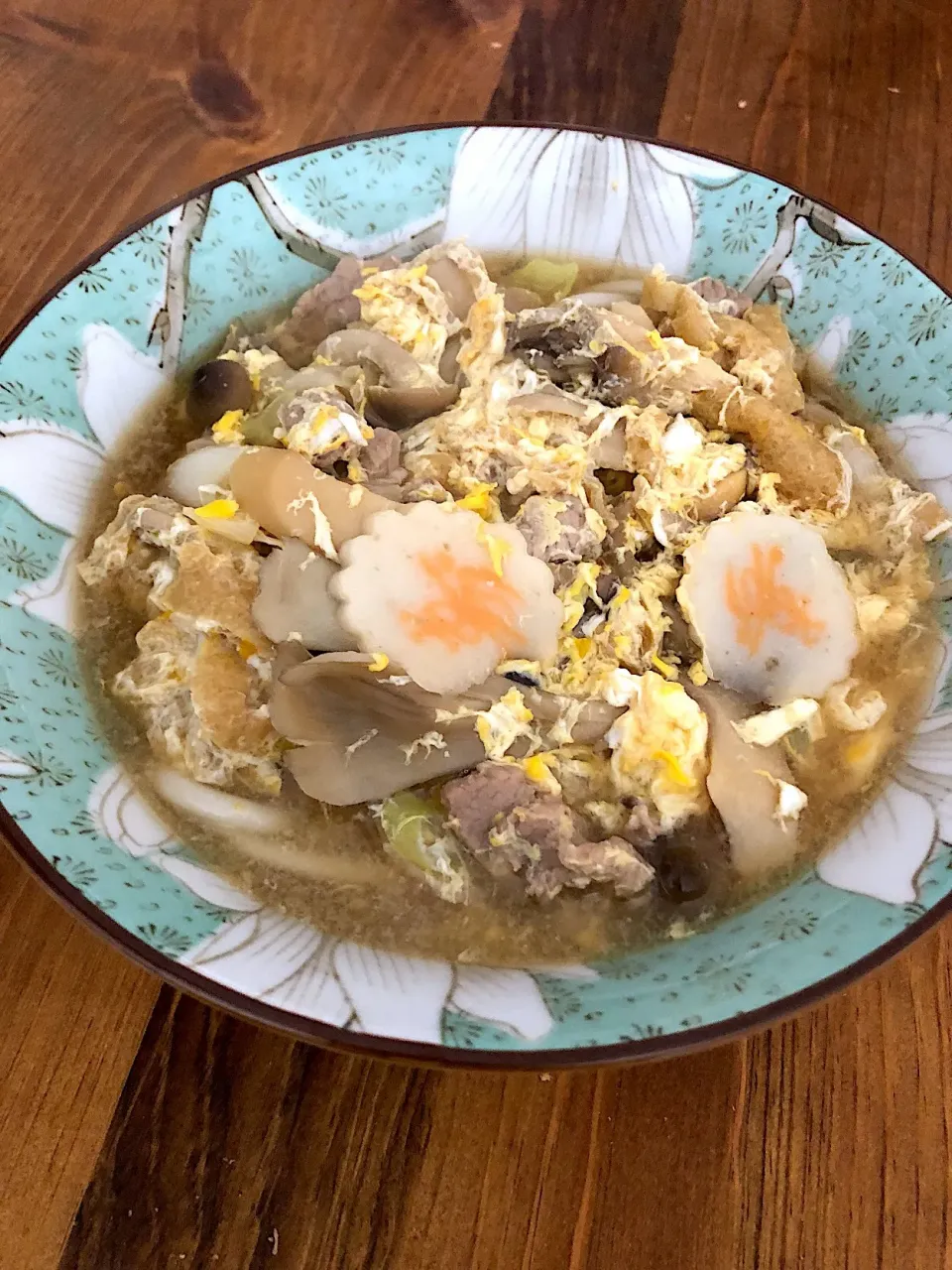 キノコと豚肉の卵とじうどん|Lindaさん