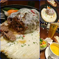 Snapdishの料理写真:ハンバーグ ホワイトソース✨|ゆみゆみさん