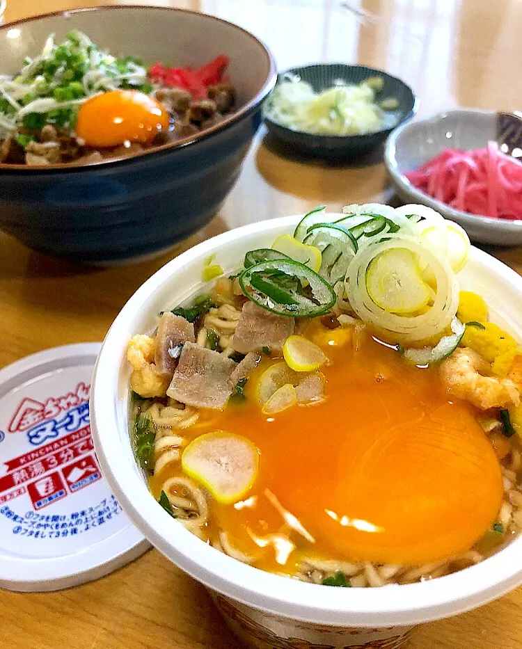 金ちゃんヌードル しらす牛丼TKG|ガク魁‼︎男飯さん