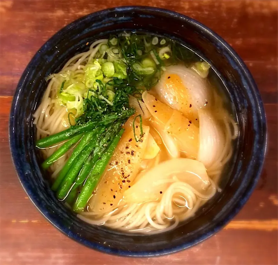 新玉バター醤油温めん1|半田手延べそうめんの店 阿波や壱兆さん