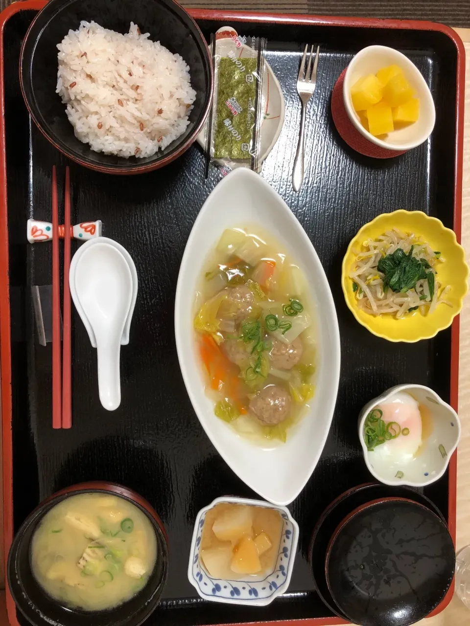 Snapdishの料理写真:退院日朝ごはん|どどさん