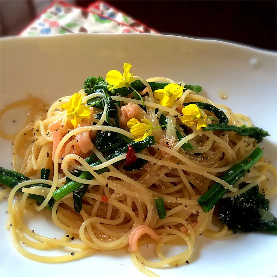 菜の花とイカ明太のスパゲッティ|qtyucoさん