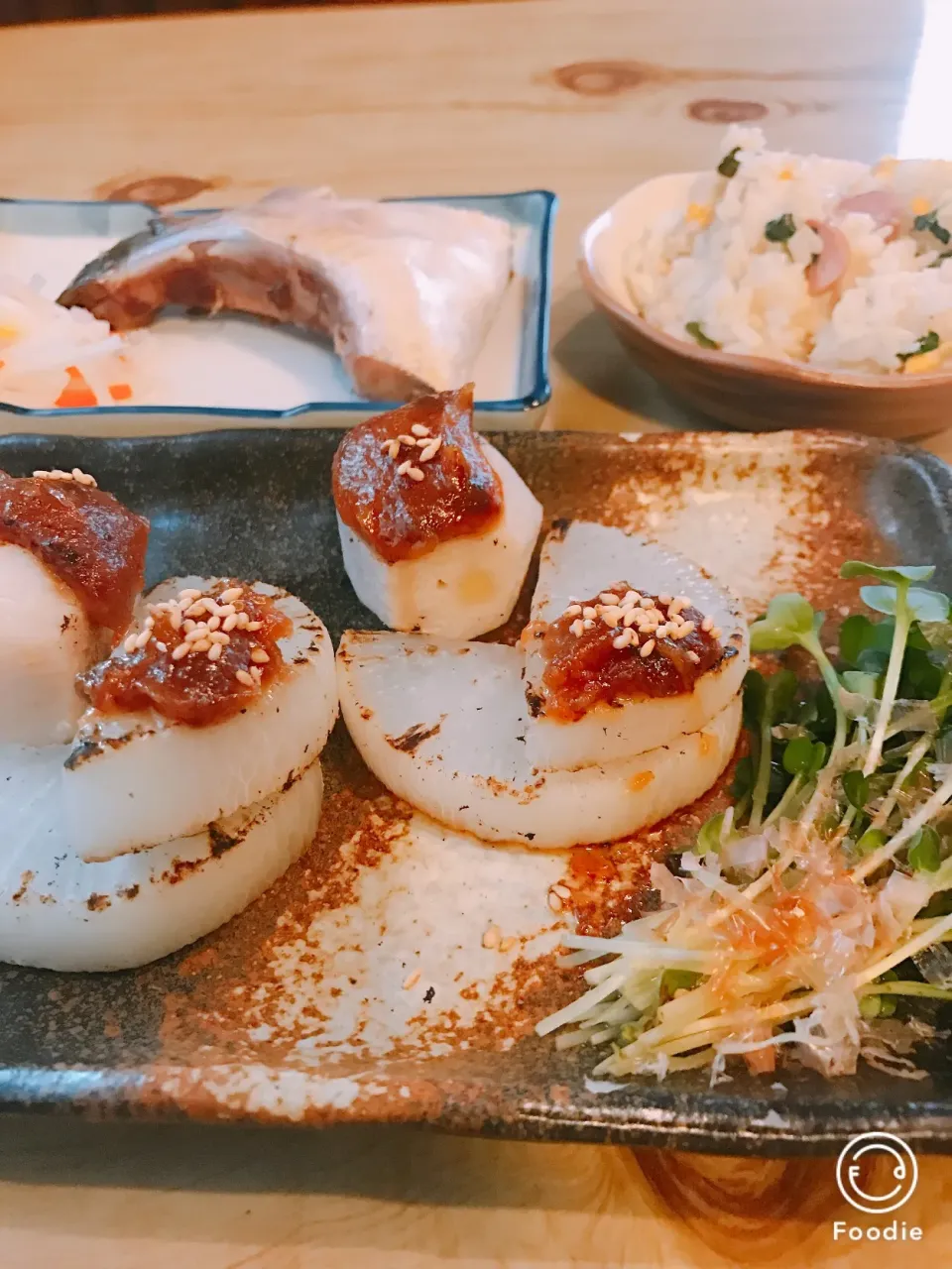 焼き大根と焼き里芋の味噌ダレのせ|ちこさん