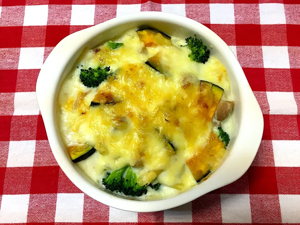 カボチャ&ブロッコリー&鶏肉のマカロニグラタン|jackybeanさん