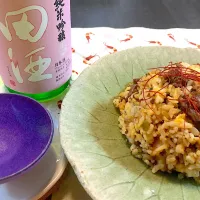 Snapdishの料理写真:厚切りタン塩高菜炒飯
田酒 純米吟醸 生（青森）|藤井裕之（2号店）さん