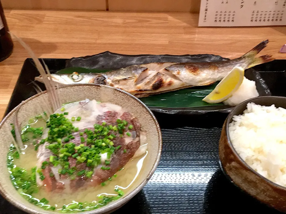 かます塩焼きと鯛のあら汁定食|katsumaniaさん