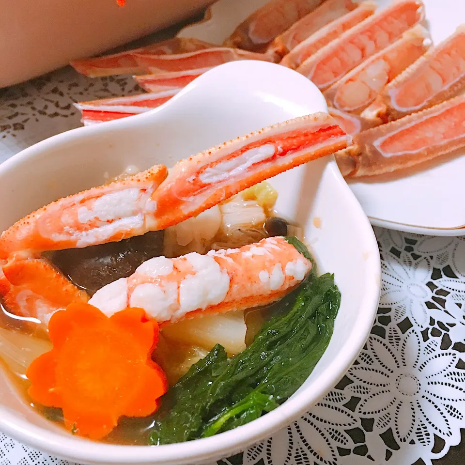 自宅でカニすき🦀 兵庫県豊岡市の津居山港の蟹❤️|YummyKさん