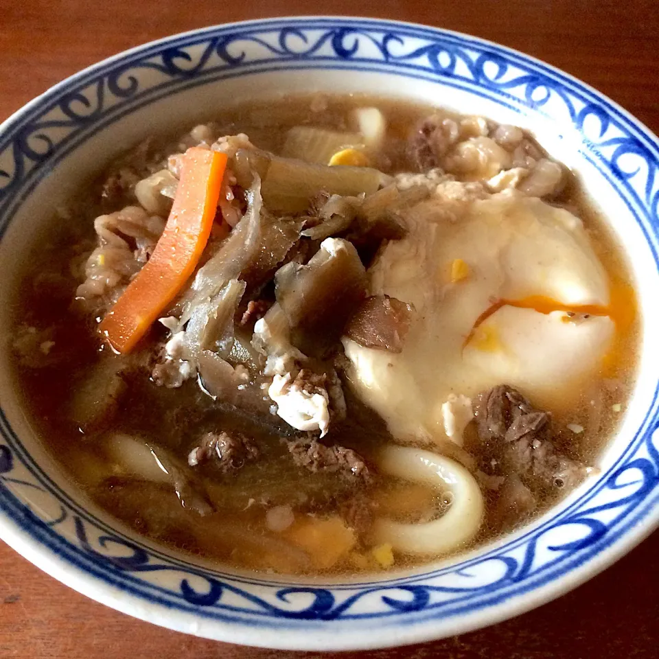 Snapdishの料理写真:山田屋のすき焼きうどん|マユマユさん