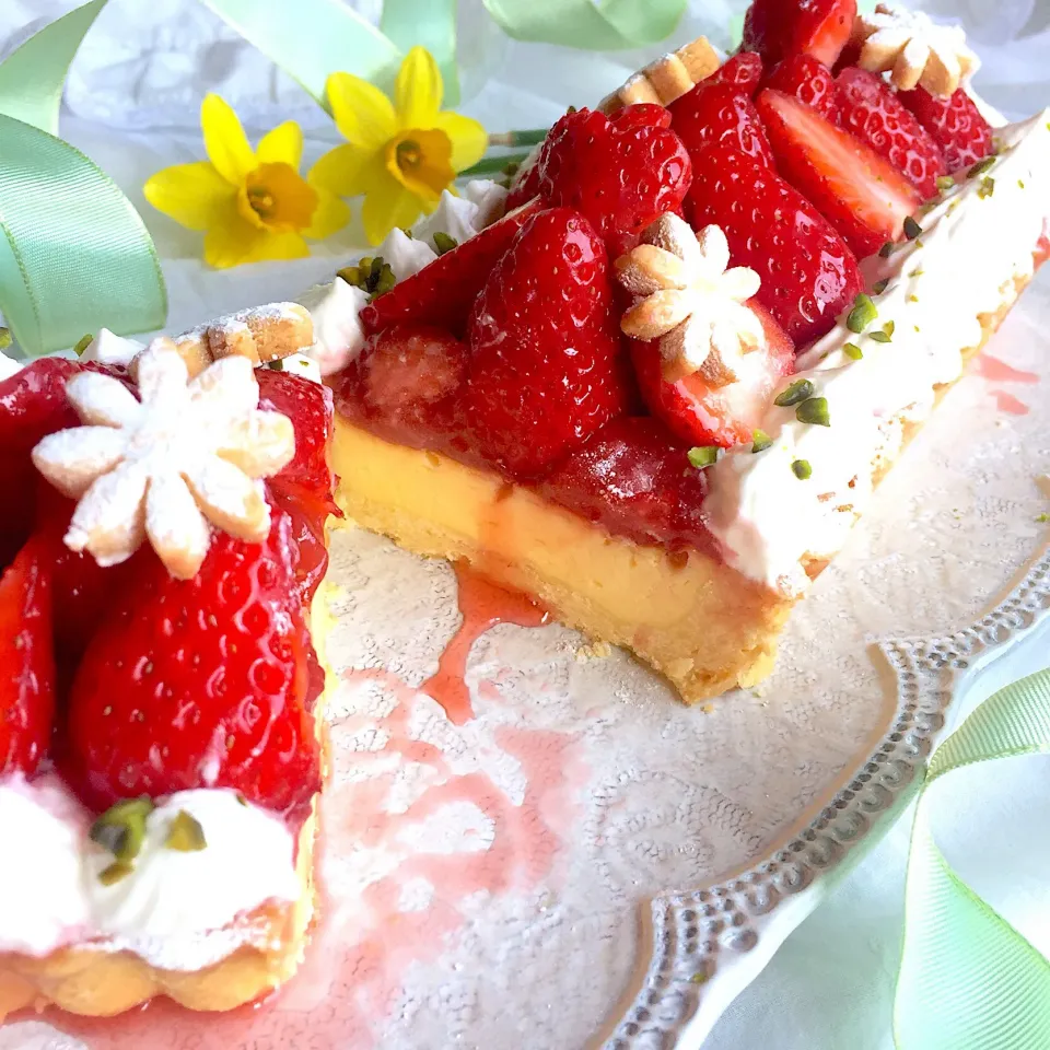 Snapdishの料理写真:🍓ストロベリーチーズタルト🍓|lily_lily821さん