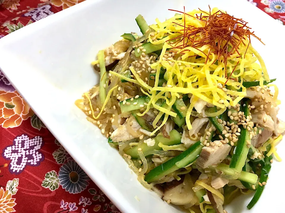 春雨の中華サラダ 鶏の胸肉の燻製入り|きょうりんさん