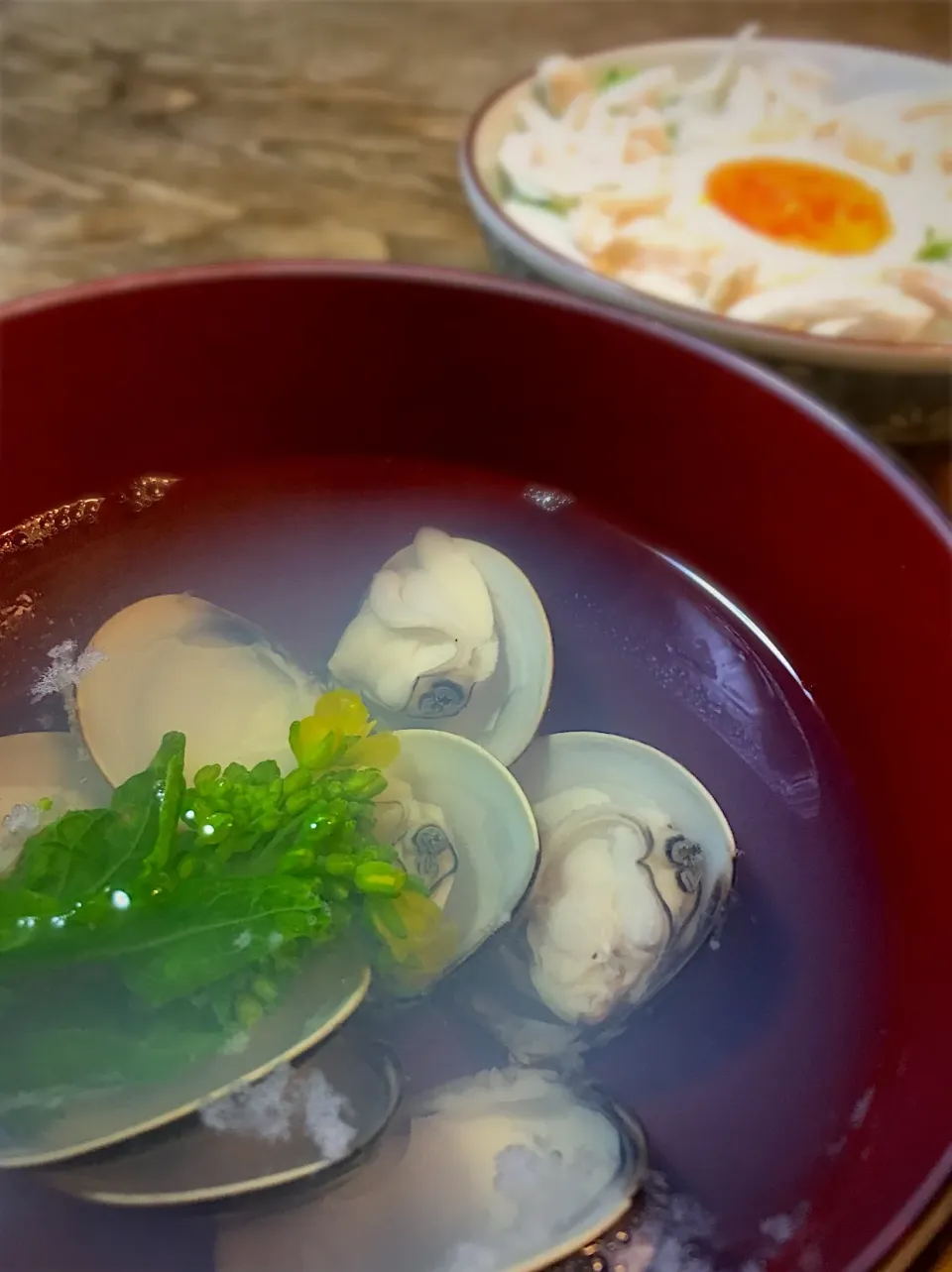 休日の夕飯
・ハマグリの潮汁
・お粥|akiさん