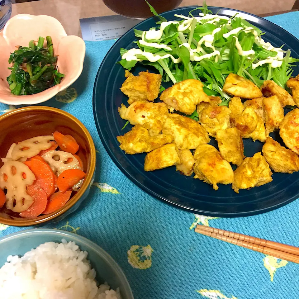 3.4夕飯 とりのカレーマヨ焼き|ピカさん