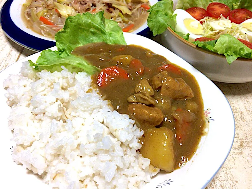 ポークチキンカレー🎵with麦ご飯|ひーちゃんさん