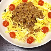 Snapdishの料理写真:じゃじゃ麺風！ほぼもち麦肉味噌のカロリーオフメニュー♪|Ayumiさん