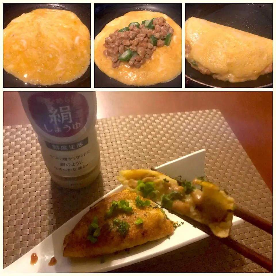 Snapdishの料理写真:Natto yamato sticky yam omelette🌿大和芋入り納豆ｵﾑﾚﾂ|🌈Ami🍻さん