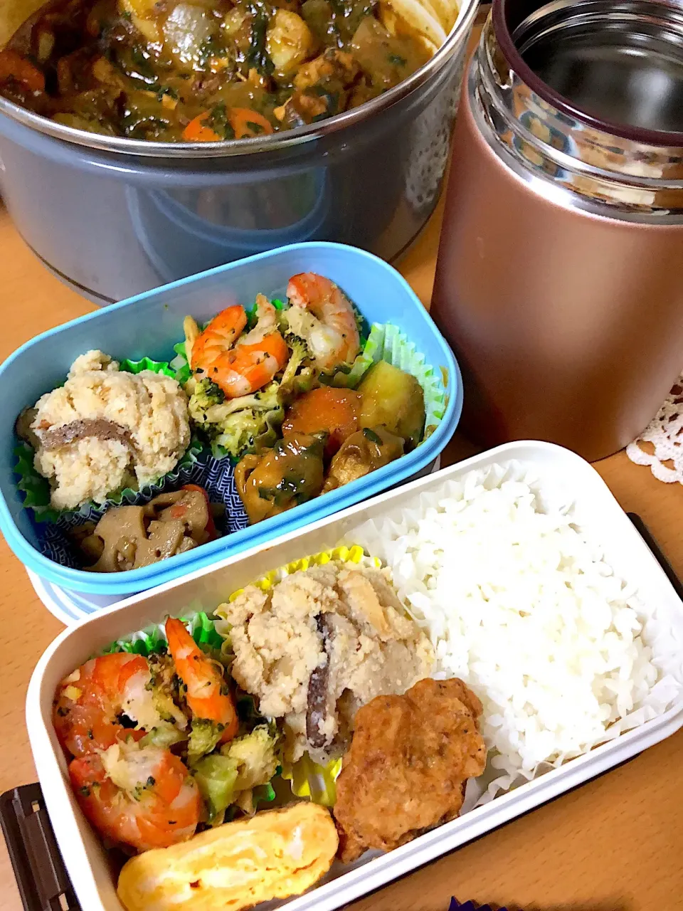 Snapdishの料理写真:カレー弁当🍛|もぐもぐさん