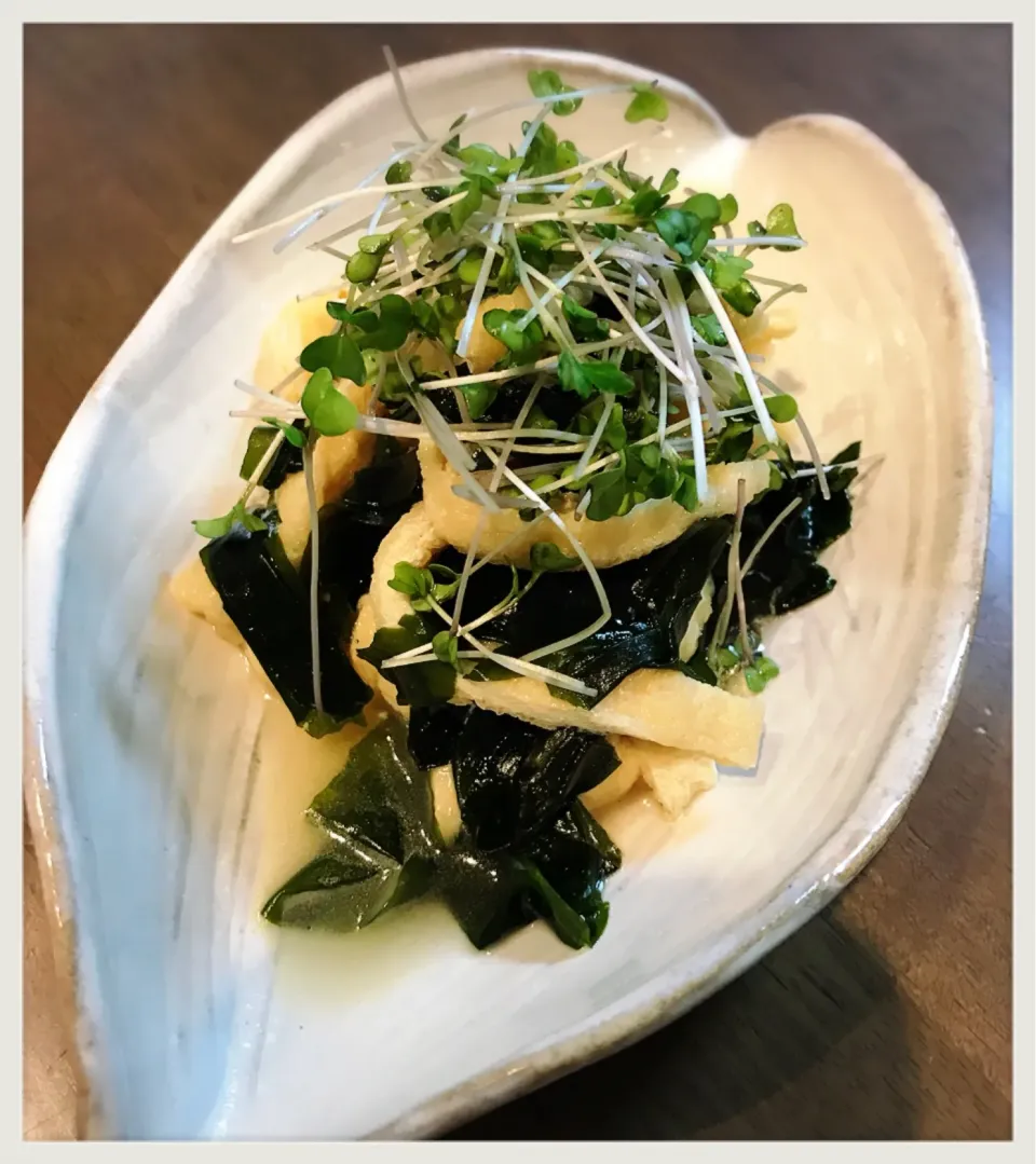 お揚げの煮浸し。Simmered deep‐fried tofu in a mild broth|toyamadaさん