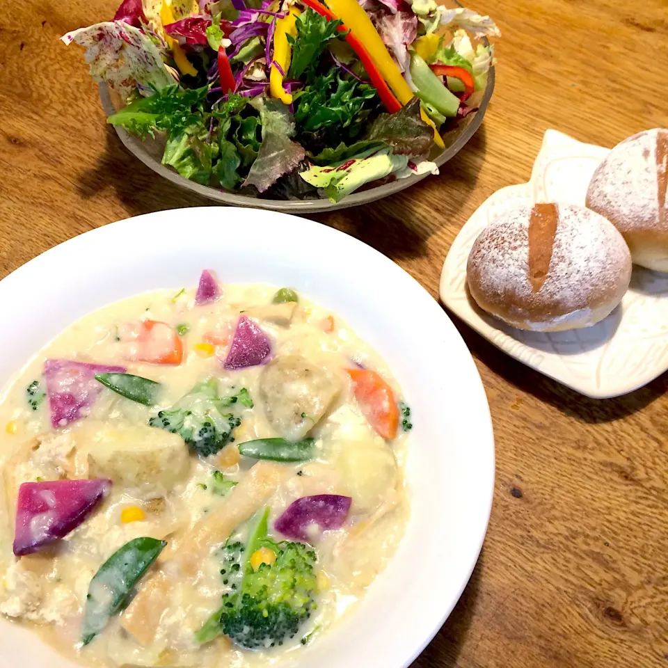 #vegan 
豆乳と酒粕のシチュー|makiko_aさん