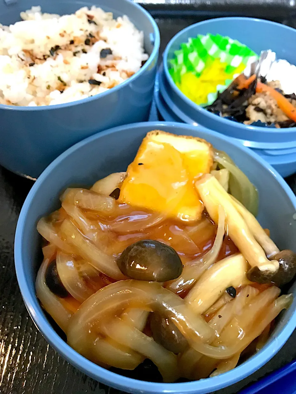 塾メシ（厚揚げの揚げ出し豆腐風、ひじき煮）|うさぱんださん