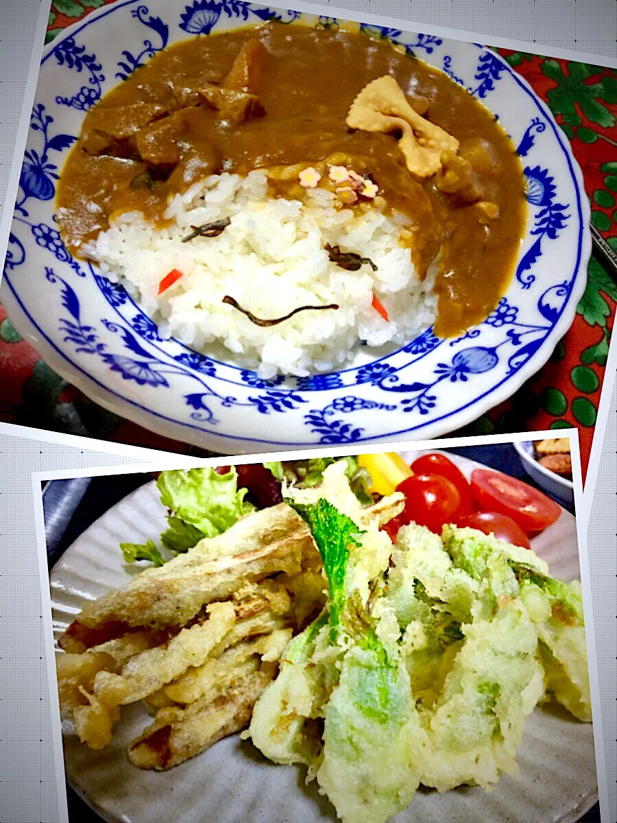 晩ご飯はカレーです…😅 蕾菜見つけました|keikoさん