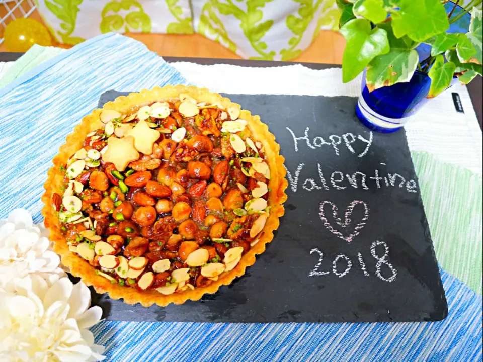 2018 Valentine's Day💝マカダミアごろごろキャラメルナッツタルト♪|pikyuさん