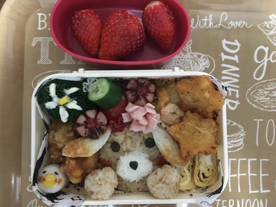 2月プチ社会科見学お弁当#お弁当#キャラ弁#わんこ#犬|こむぎさん