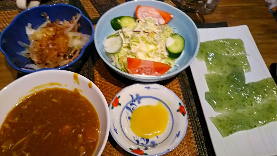 刺身こんにゃく＆野菜サラダ＆オニオンスライス|まぐろさん