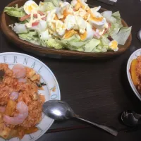 Snapdishの料理写真:#魚介のトマトリゾット#卵サラダ|はっしーさん