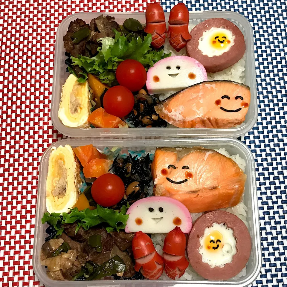 Snapdishの料理写真:2018年3月9日 帰省ムスメ＆オレ弁当♪|クッキングおやぢさん