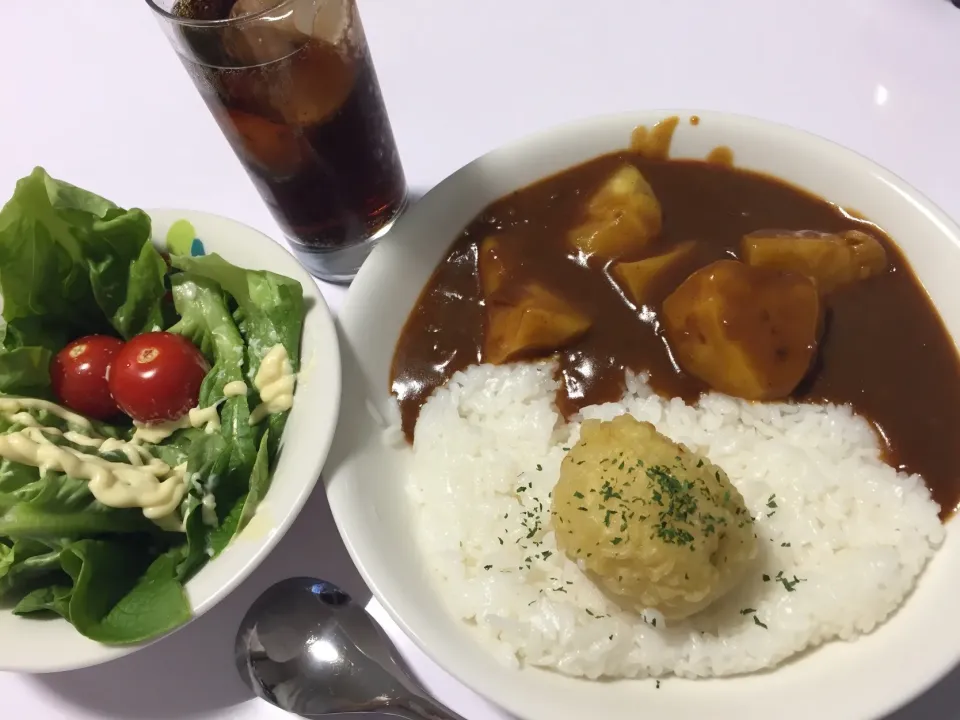 今宵は、じゃがいもゴロゴロ煮玉子天カレー🍛|Kojiさん