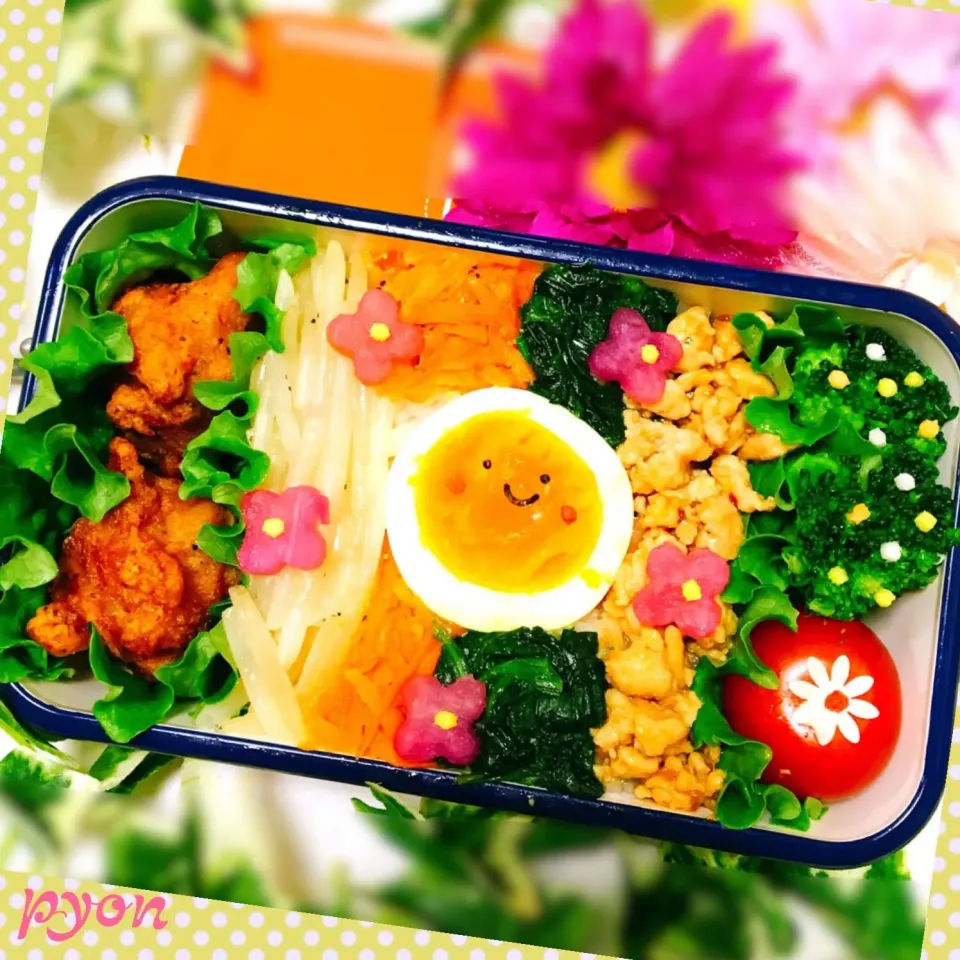 中1娘ちゃんのお弁当♡(❊´︶`❊)｡۞·:
 #女子弁  #娘弁当  #お弁当|ぴょんちゃんさん