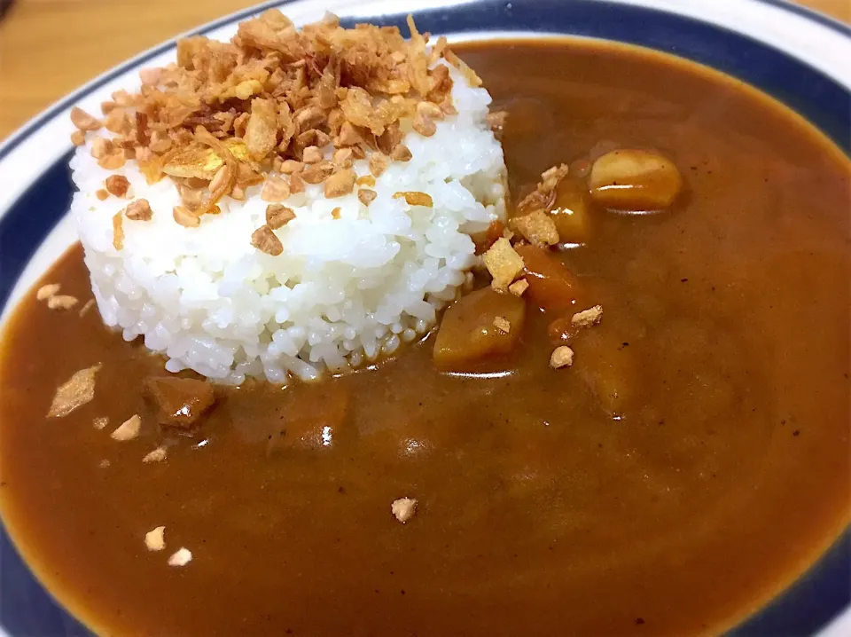 ドライ納豆とフライドオニオンのカレー。|あやさん