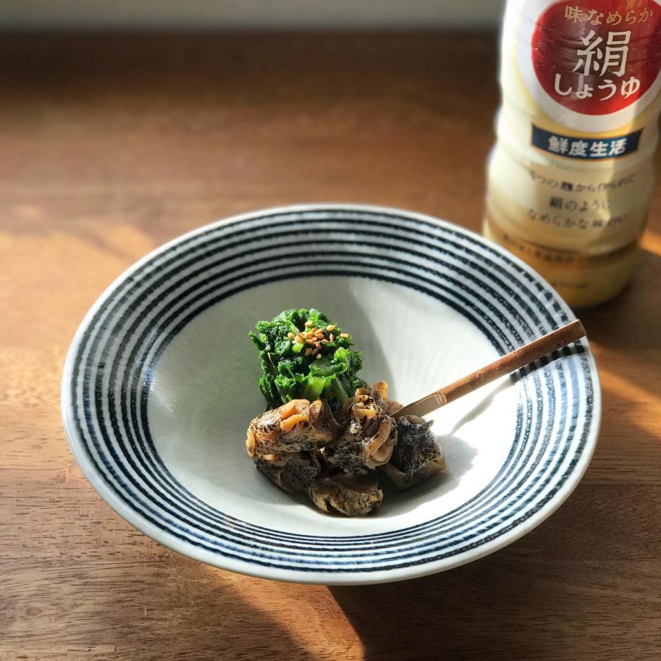 つぶ貝醤油漬け わさび菜浅漬け まる Snapdish スナップディッシュ Id 4agida