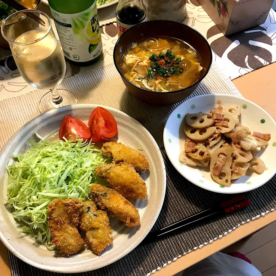 カキフライ定食😋|こずこずさん