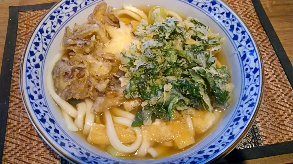 まいたけ天＆春菊天うどん|まぐろさん