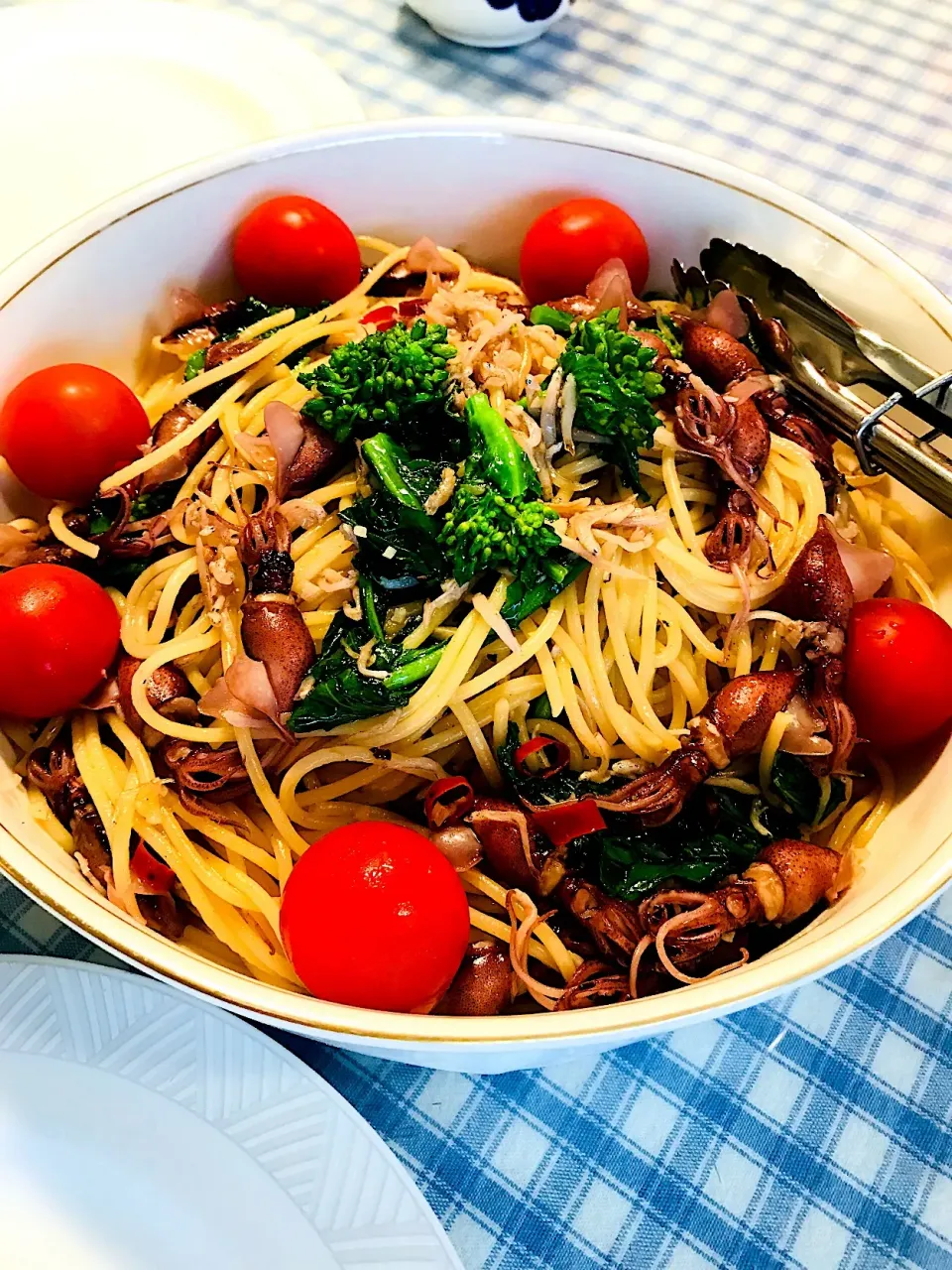 ☆水曜日の昼パスタ☆ホタルイカと菜の花の和風ペペロンチーノ|静香さん