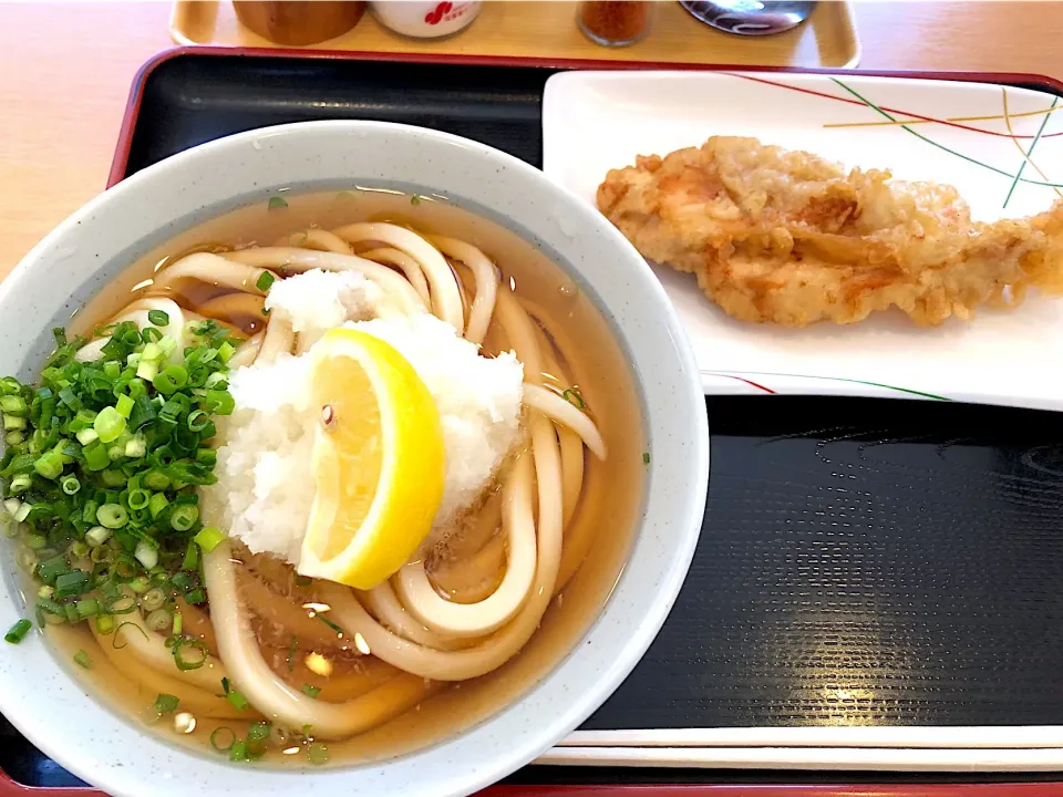 冷ぶっかけうどん＋かしわ天@讃岐うどん 條辺(ふじみ野)|miyaさん