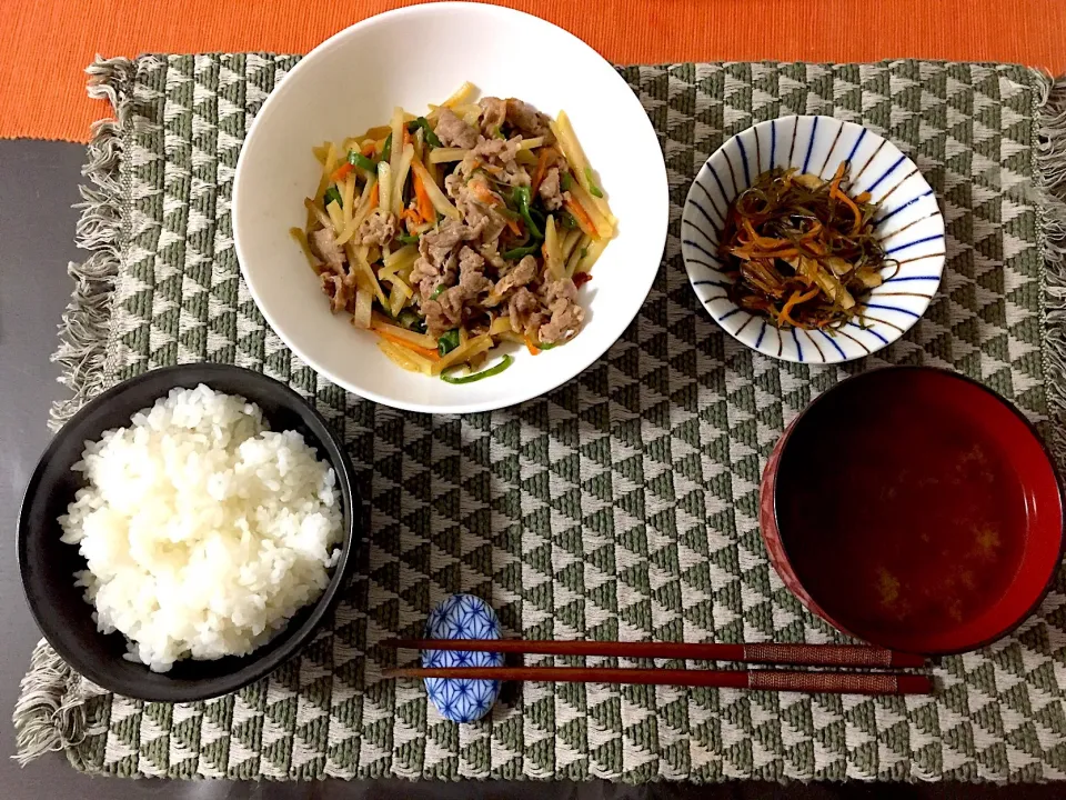 じゃがいもシャキシャキ炒め定食|あーしょかぽんさん